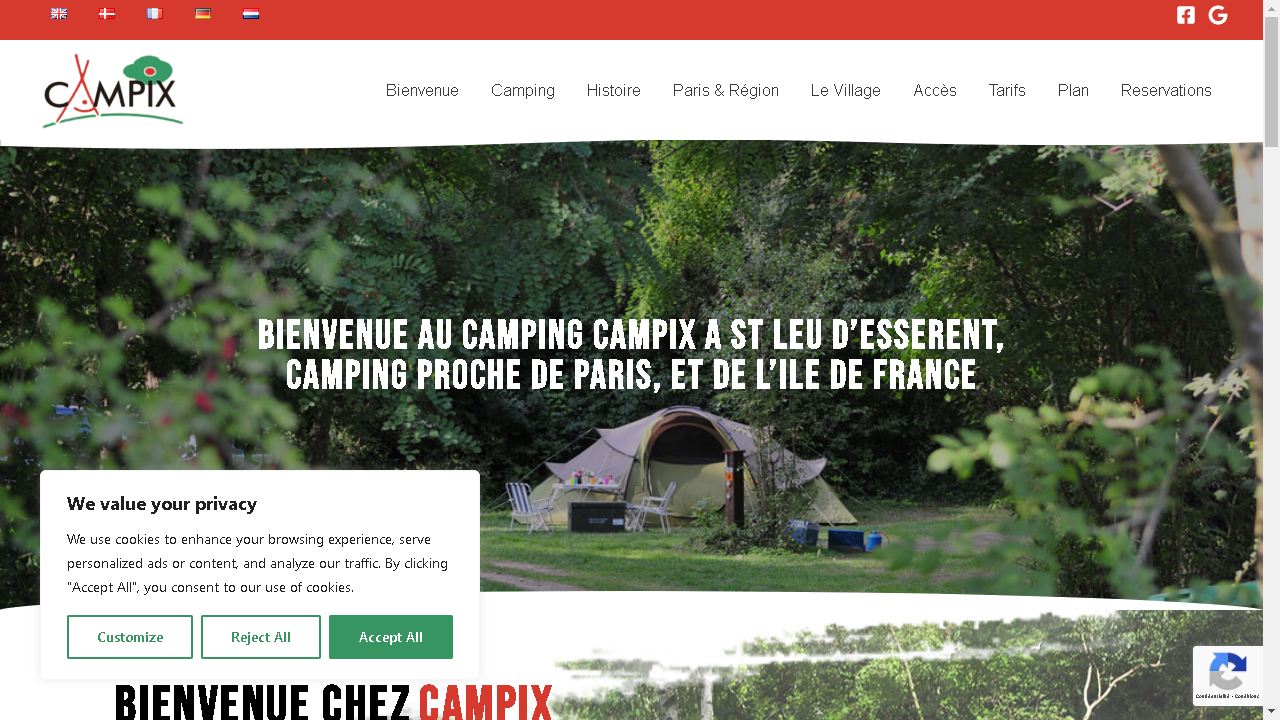 Capture d'écran de http://campingcampix.com/